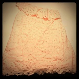 Light Pink One Shoulder Eyelet Dress from Loft